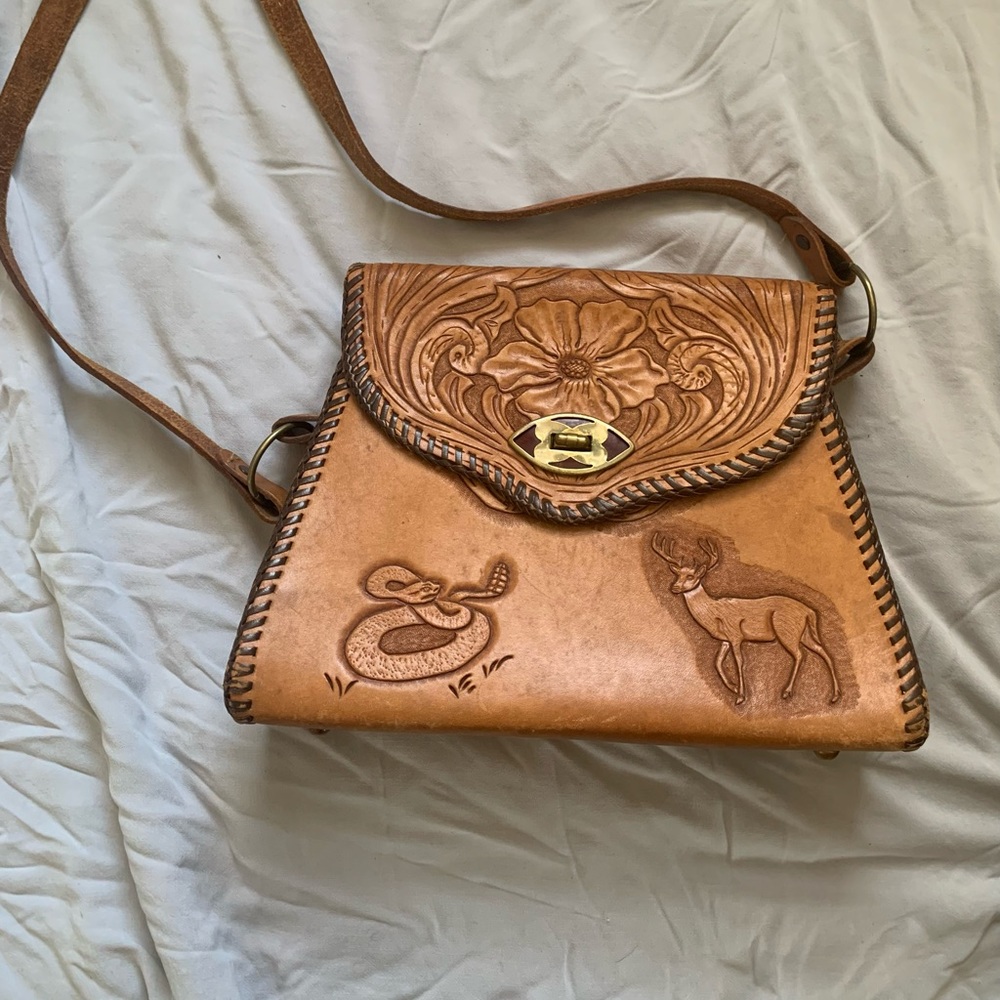 Tooled leather purse
